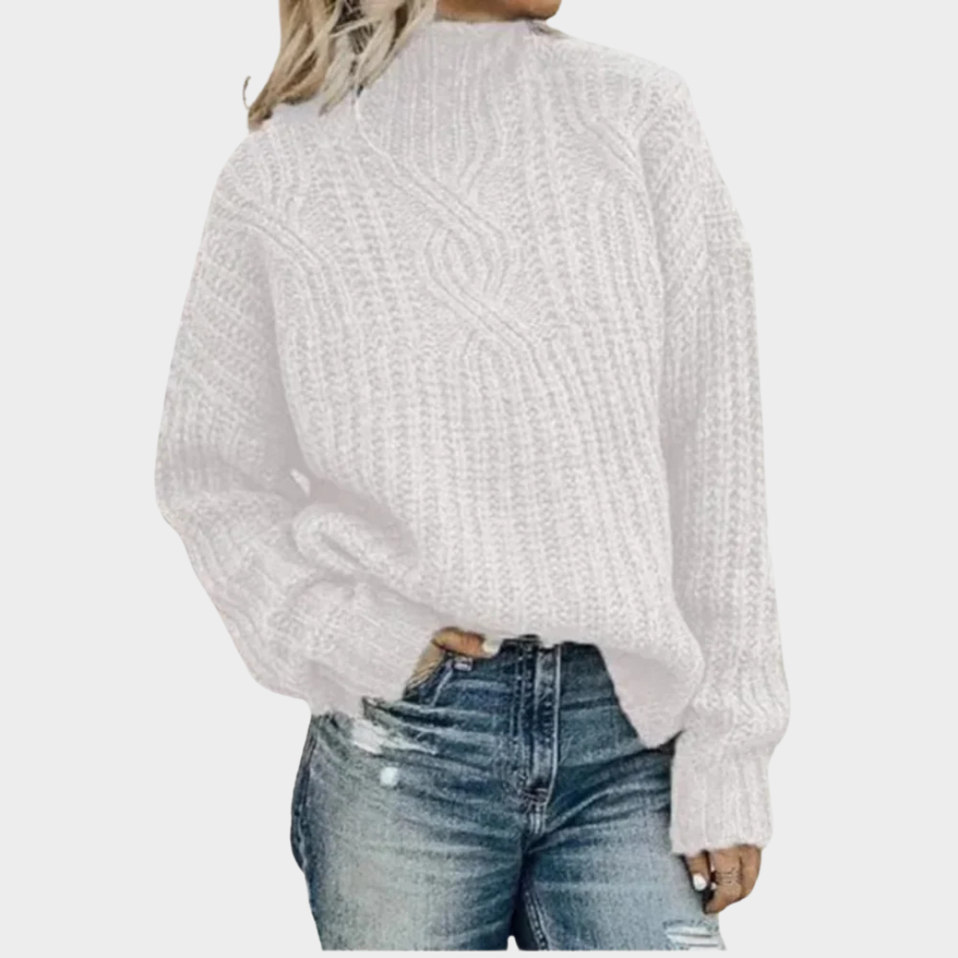 Women's Turtleneck Sweater – Twist Knitted Pullover – Warm Soft Knitwear – Classic Fit – Multiple Colours