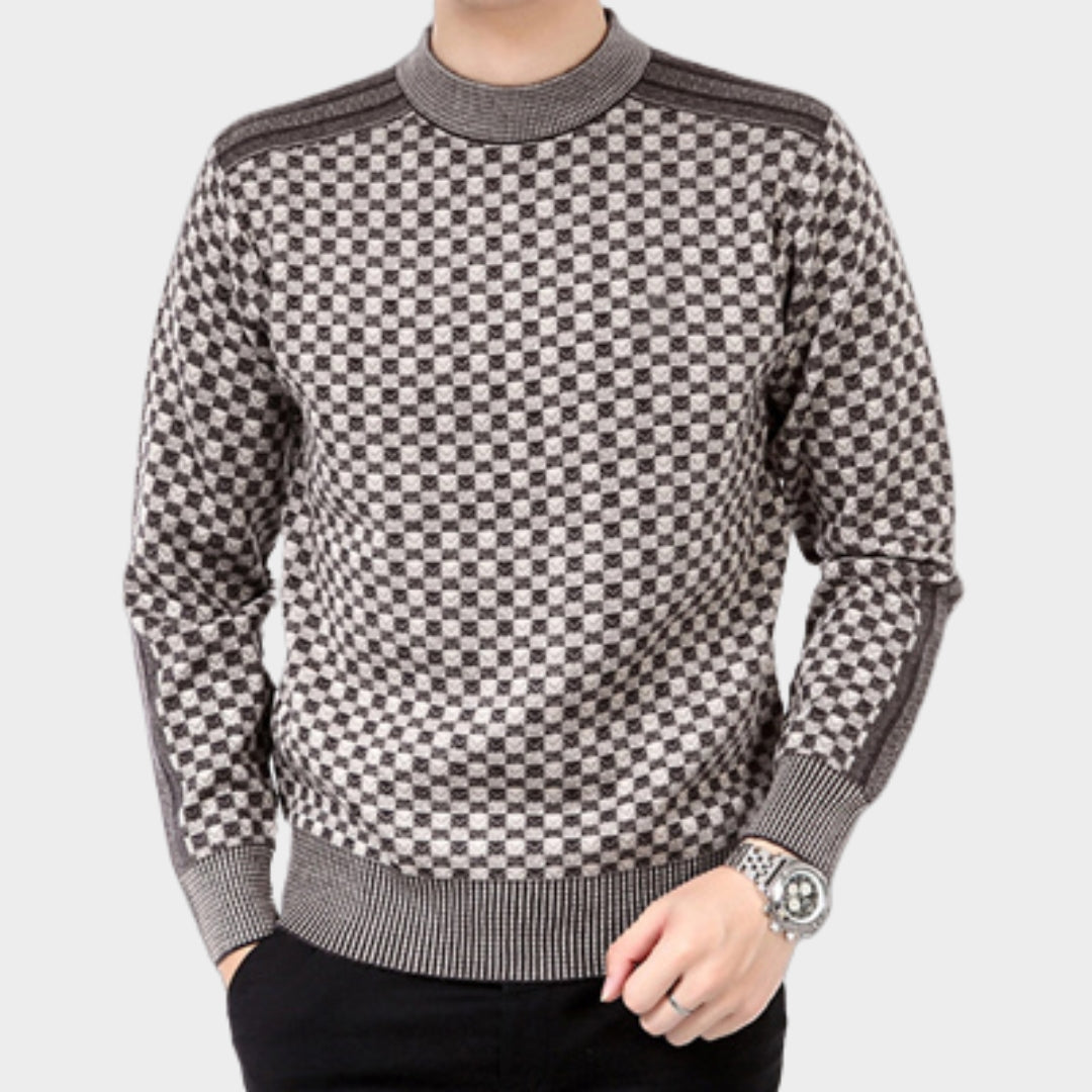 Men’s Turtleneck Sweater – Casual Warm Cashmere, Slim Fit, Dark and Light Grey