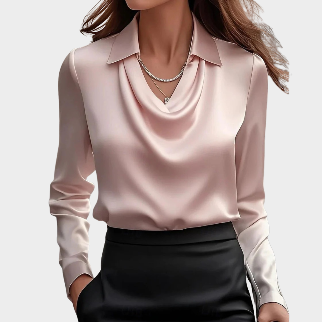 Women's Satin Long Sleeve Button Shirt – Elegant Loose Fit Casual Streetwear Blouse – Multiple Colours