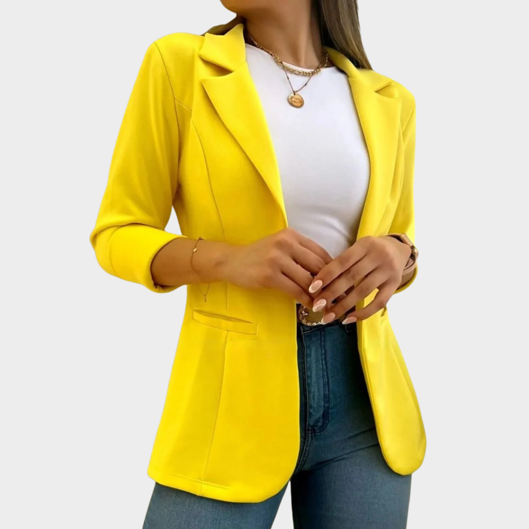 Women's Blazer Jacket – Elegant Office Lady Long Sleeve Suit Collar Coat – Fashionable Casual Outerwear – Multiple Colours