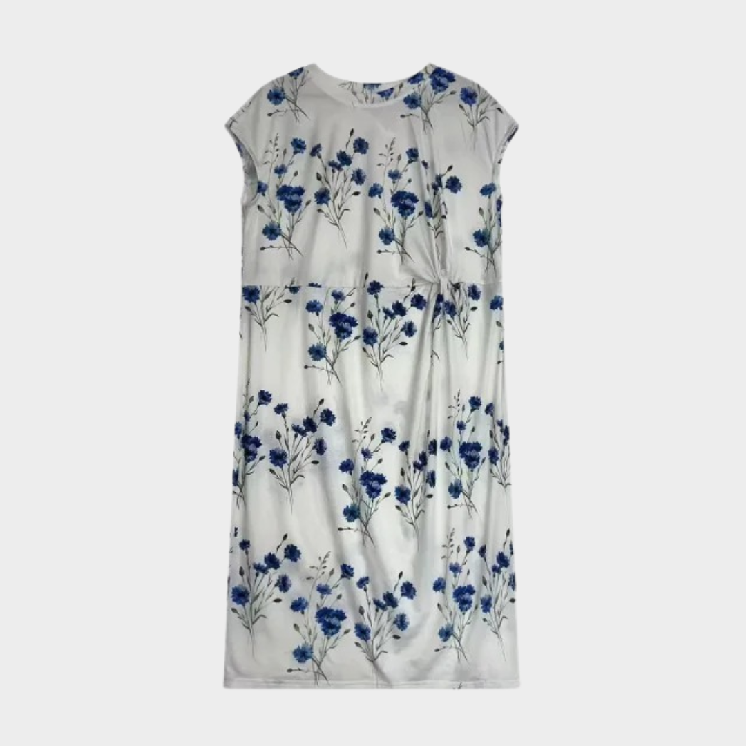 Women’s Short Sleeve Dress – Relaxed Fit – Breathable Lightweight Material – Versatile Holiday Style – White