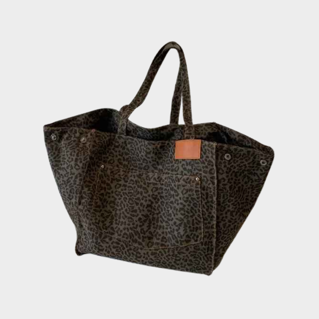 Women Tote Bag – Leopard Print Large Capacity Canvas Shoulder Handbag – Multiple Colours