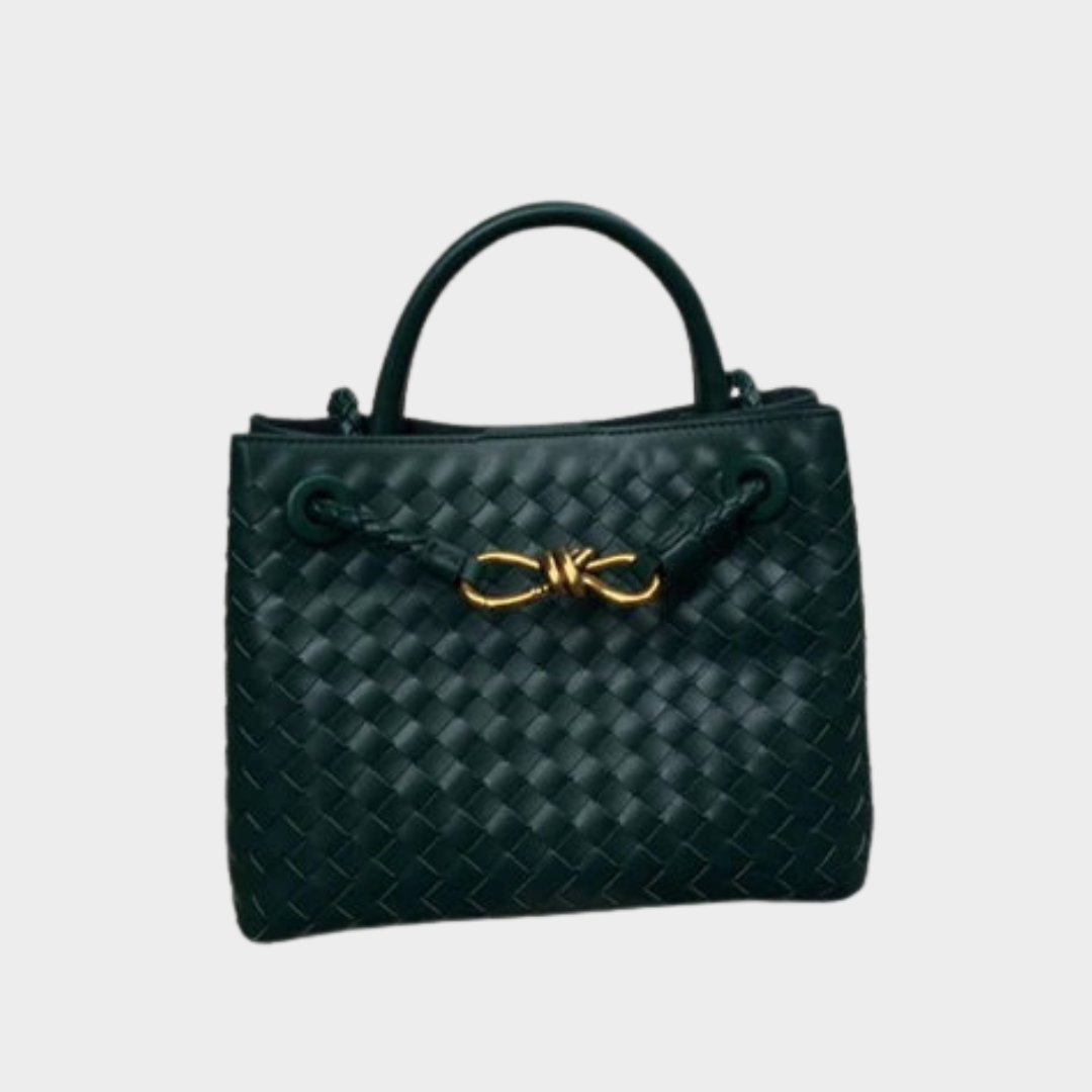 Women's Braided Leather Look Structured Top Handle Handbag – Elegant Medium PU Leather Tote – Multiple Colours