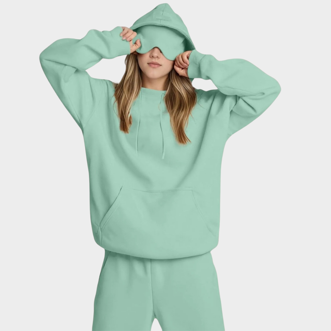 Women’s Hooded Sweatshirt – Casual Pullover with Built In Eye Mask – Long Sleeve Sports Hoodie with Pocket – Multiple Colours