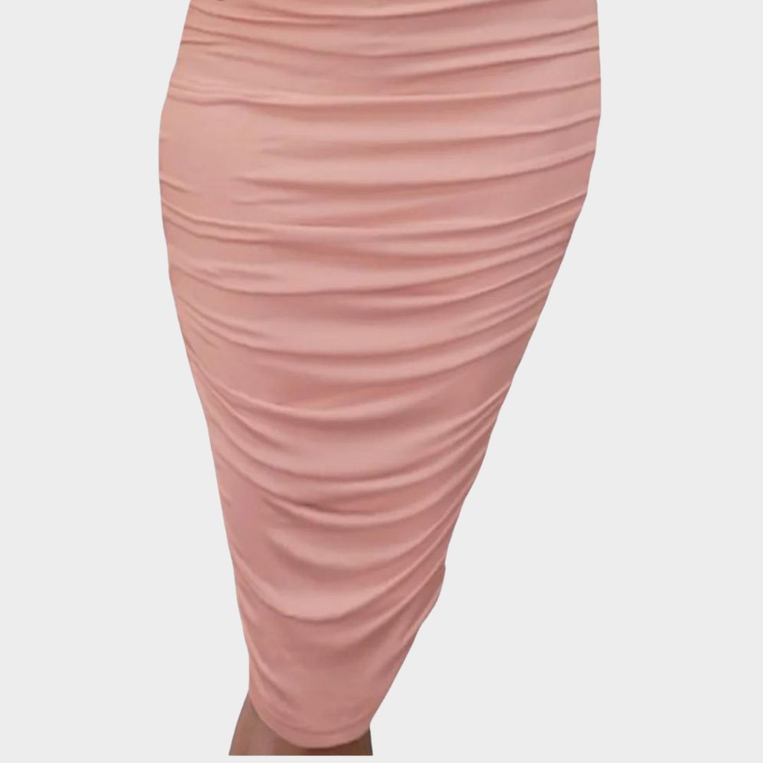 Women's Elegant Off-Shoulder Party Dress – Flattering Fit – Pink