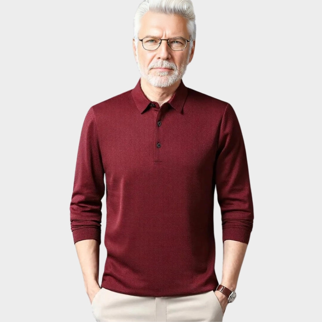 Men's Long Sleeve Polo Shirt - Business Casual Comfortable Summer Top, Black, Grey, and More