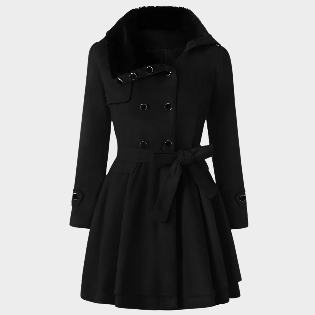 Women’s Woolen Coat – Slim Fit – Double-Breasted – Thick & Warm – Elegant Design – Multiple Colours