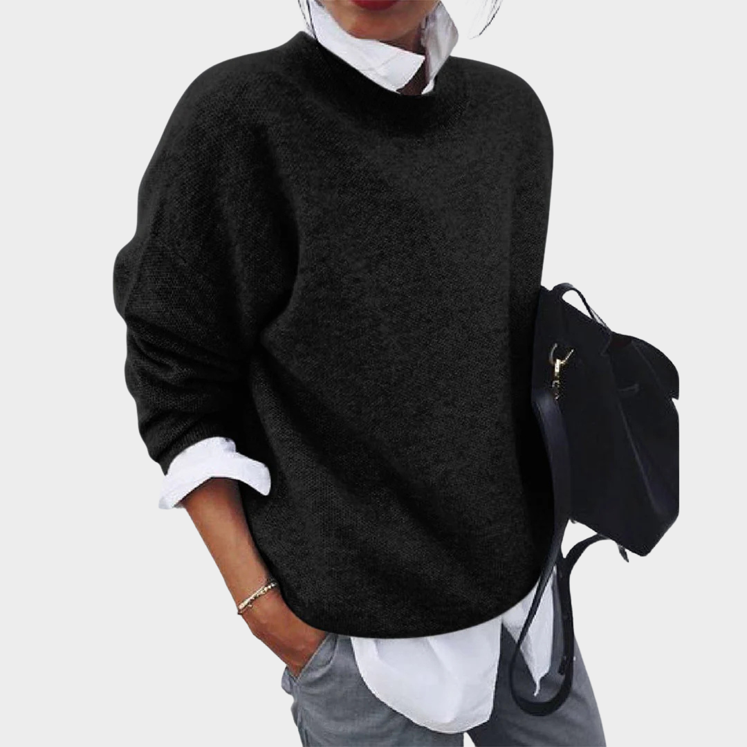Women's Knitted Sweater – Elegant Loose Fit – Soft Wool Blend – Long Sleeve Pullover – Multiple Colours