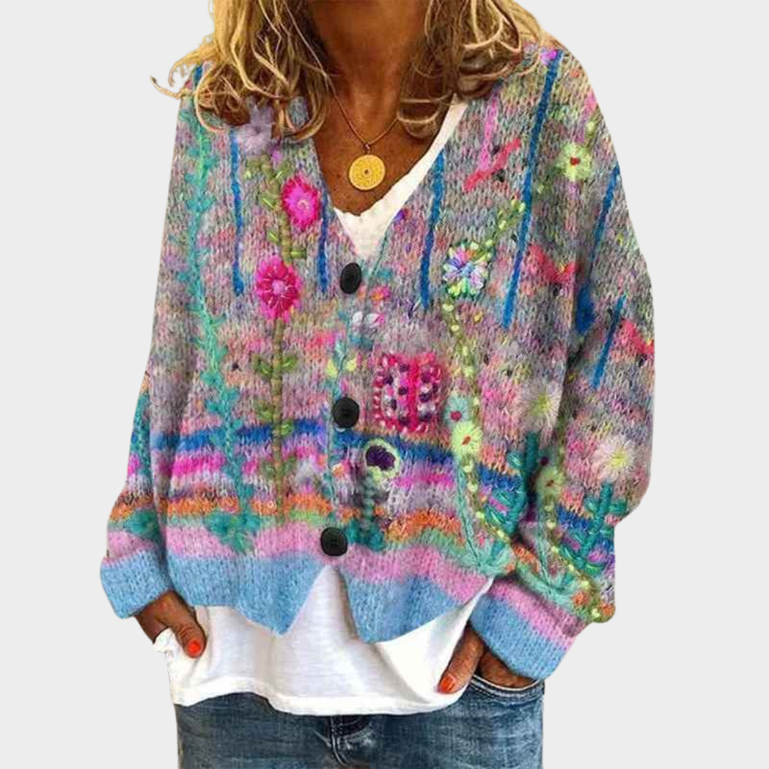 Women's Soft Knit Relaxed Fit Cardigan – Button Front Textured Knit Layer – Multiple Colours