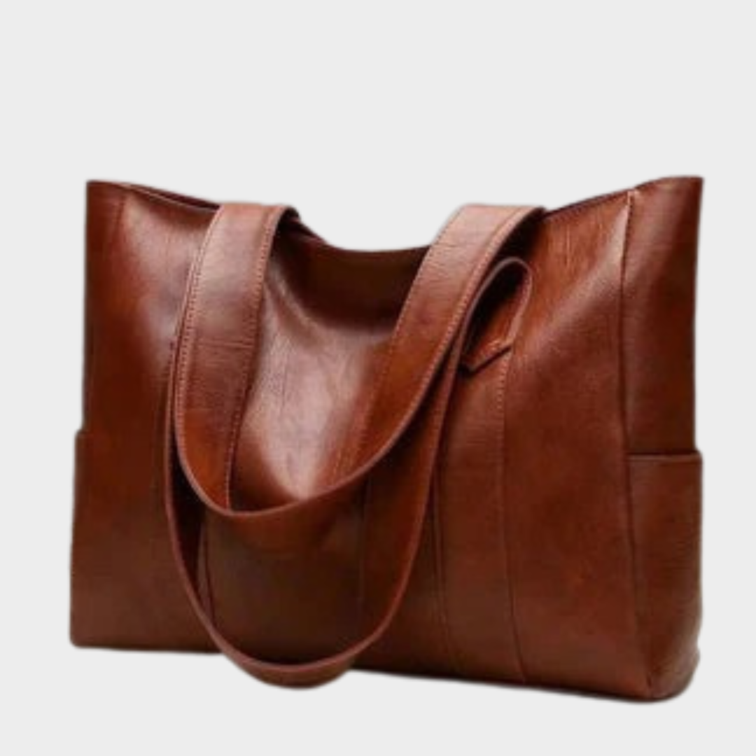Women's Large Capacity Tote Bag – Retro Vegan Leather Shoulder Handbag for Commute – Multiple Colours