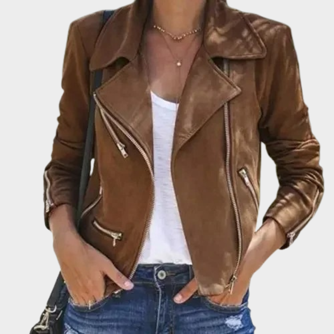 Women’s Short Zipper Jacket – Multiple Pockets Collar Design – Casual Fashion Outerwear – Multiple Colours