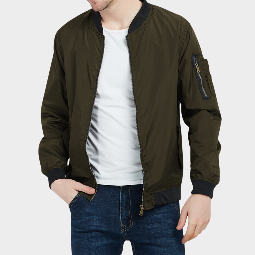 Men's Bomber Jacket - Vintage Style - Soft Lining - Zipped Front - Multiple Colours