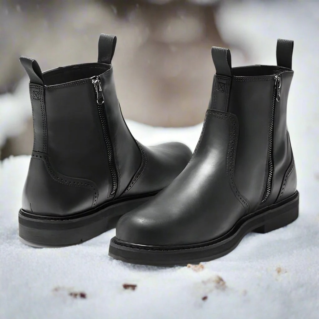 Men's Chelsea Boots – Handmade Retro Leather Dress Boots with Business and Motorcycle Style – Durable Comfortable Fit – Multiple Colours