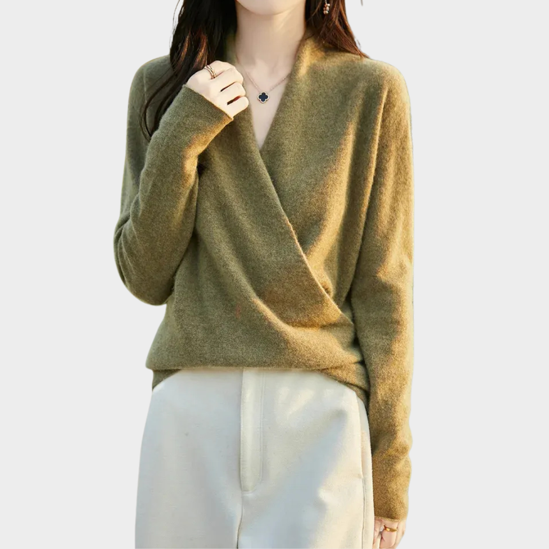 Women’s Merino Wool Sweater – 100% Cashmere Knit Loose Fit Long Sleeve Pullover Top – Multiple Colours