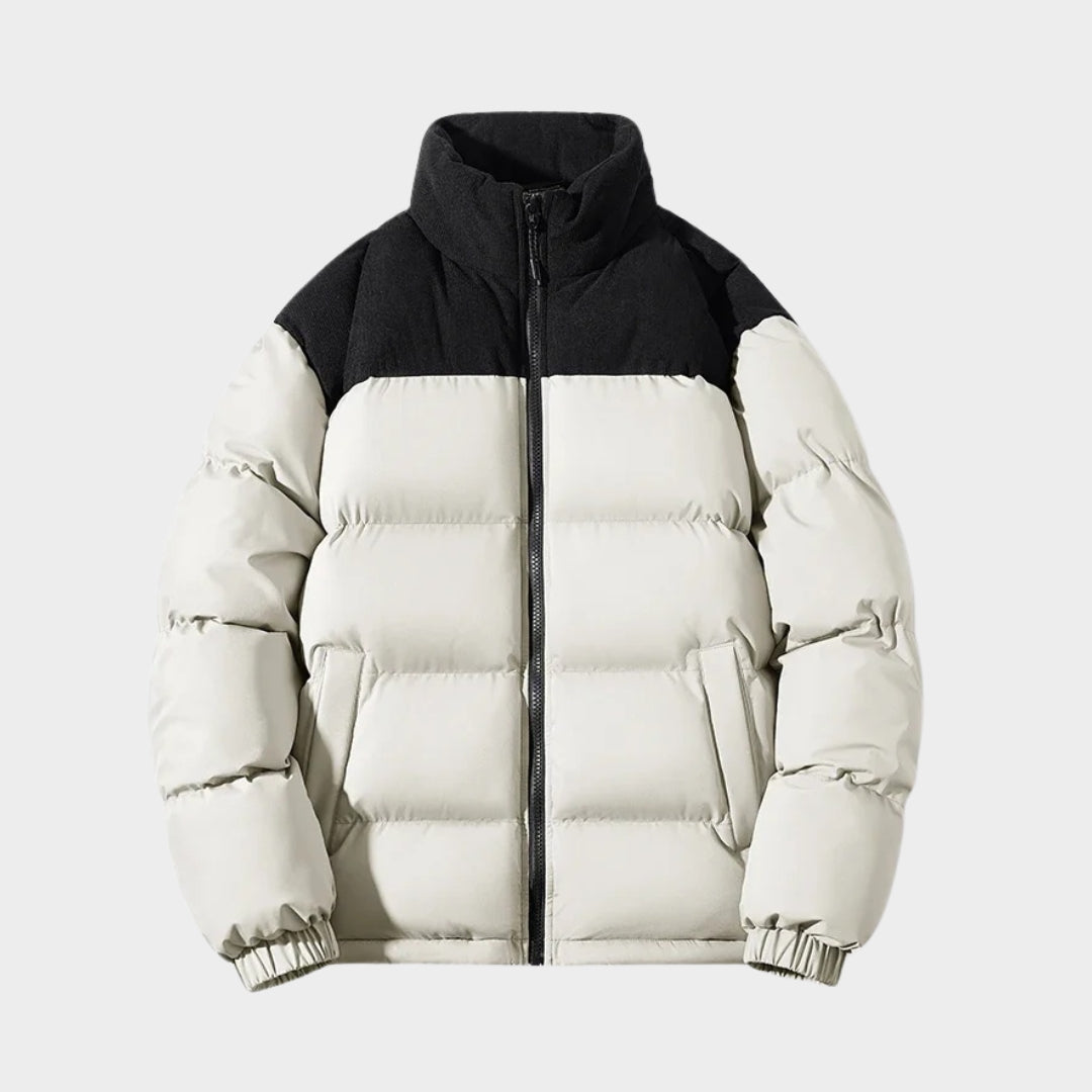 Men's Thick Winter Coat - Solid Color Puffer Jacket, Cotton Padded, Casual Fashion Outerwear, Purple, Black, and More