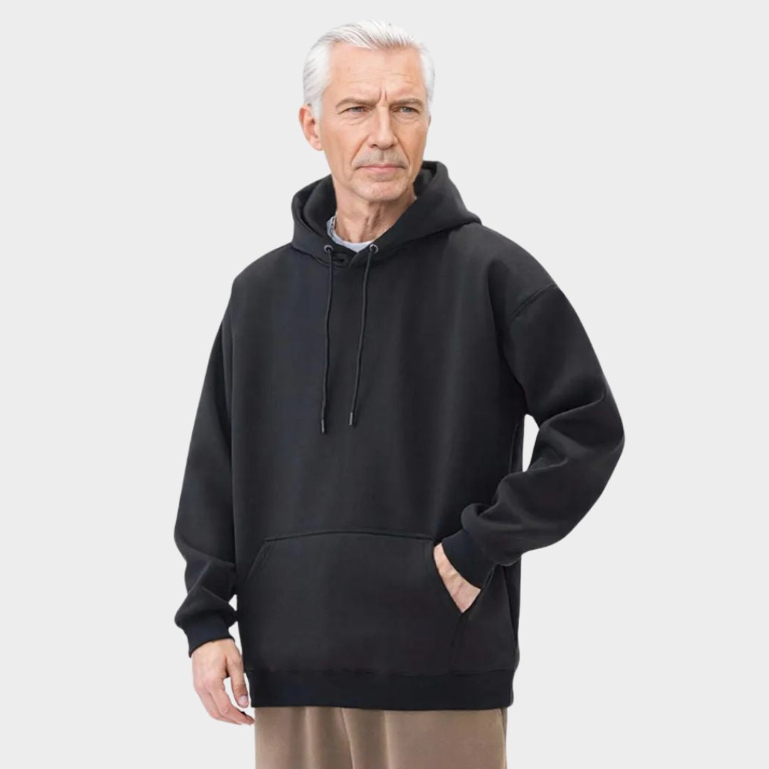 Men's Heavyweight Cotton Hoodie – Casual Pullover Sweatshirt, Loose Fit Long Sleeve Top (White, Black and More)