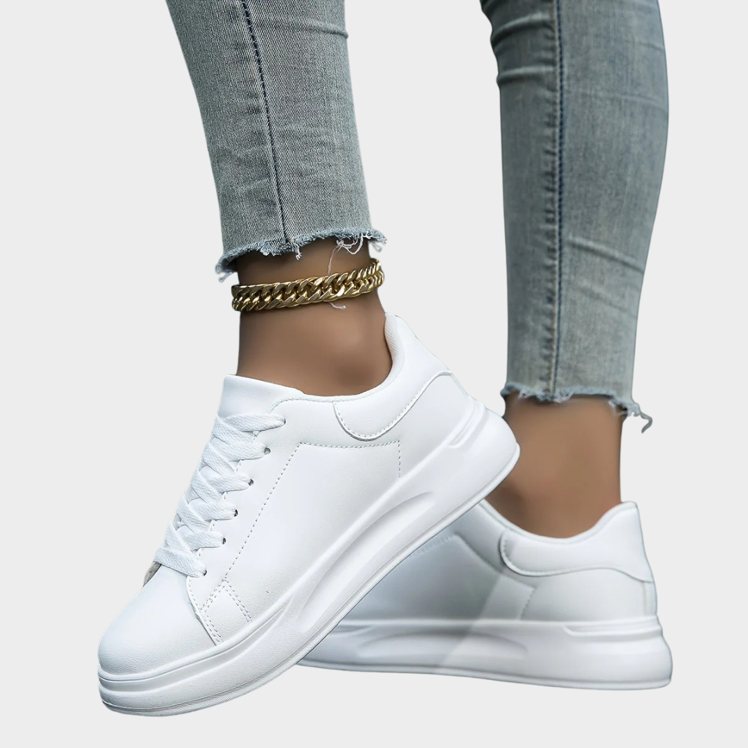 Women’s Waterproof Faux Leather Sneakers – Lightweight Casual Trainers – Wear-Resistant Sole – Multiple Colours
