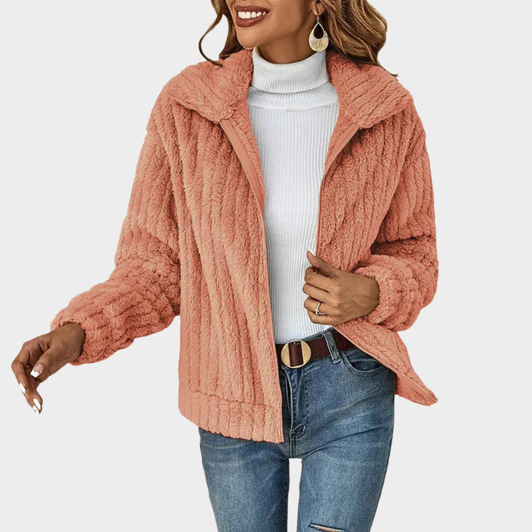 Women's Lapel Jacket – Elegant Solid Color Coat – Warm Casual Outerwear – Stylish Fit – Multiple Colours