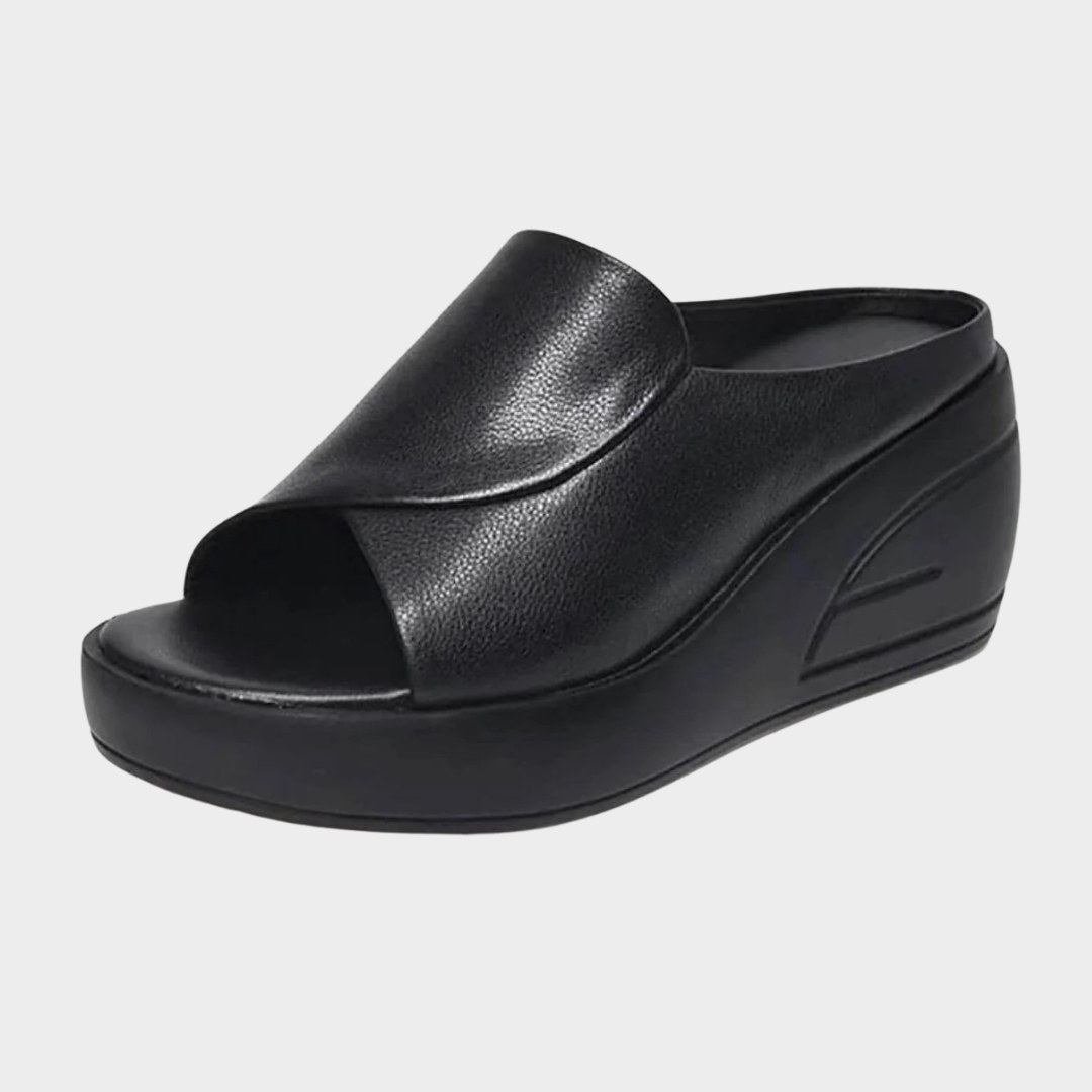 Women’s Wedge Sandals – Orthopaedic Platform Slides with Open Toe – Thick Bottom Slip On Slippers – Comfortable High Heel Design – Multiple Colours