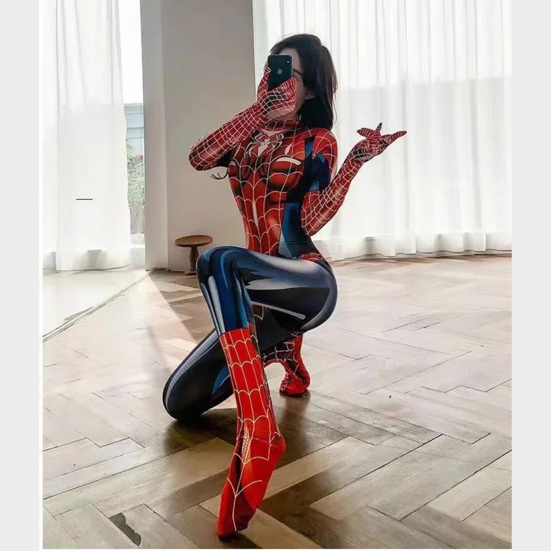 Women Superhero Cat Cosplay Costume – Halloween Jumpsuit Bodysuit with 3D Print Design – Tight Fit Party Outfit – Multiple Colours