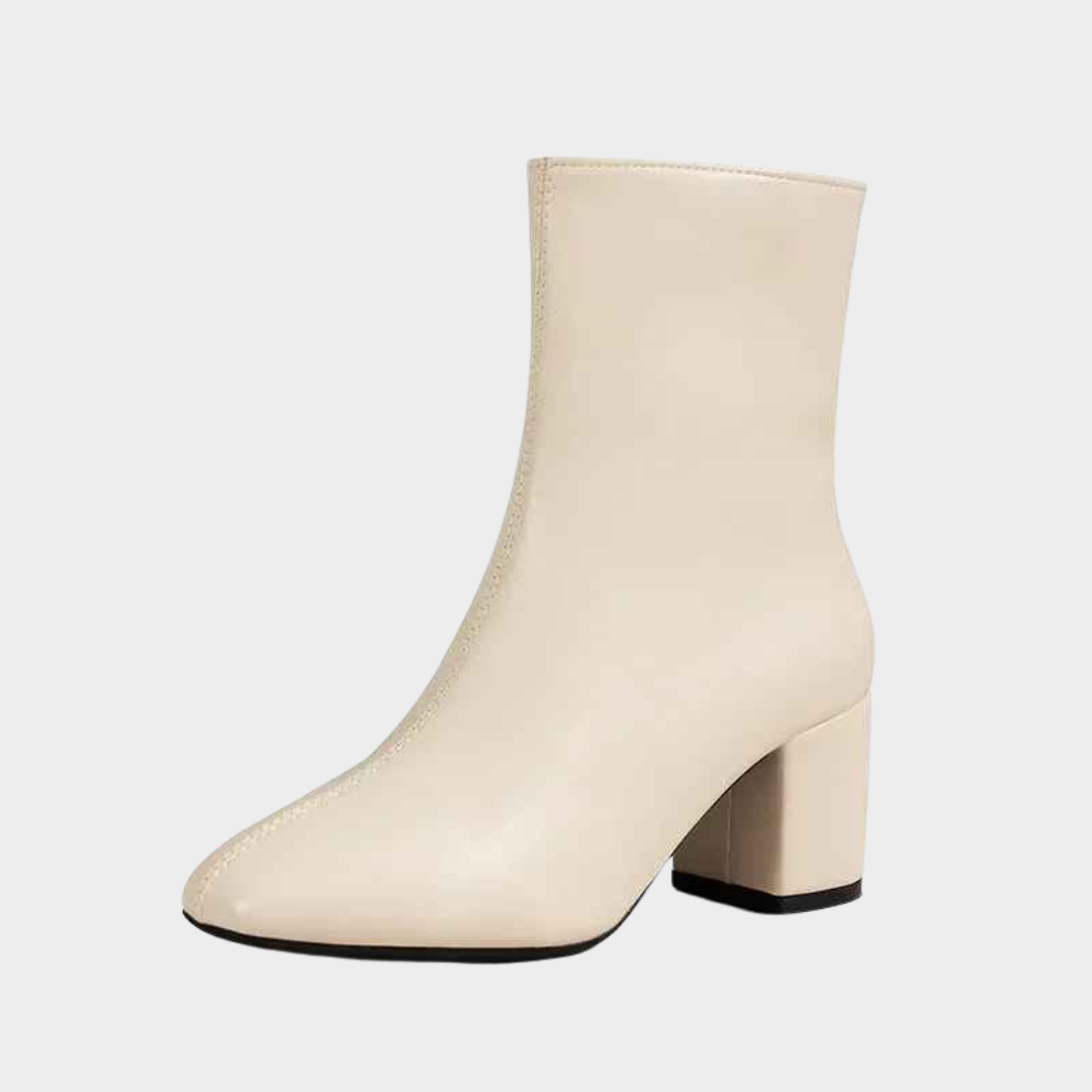 Women's Ankle Boots – Pointed Toe Side Zipper Stretch Design with Mid Heel – Multiple Colours