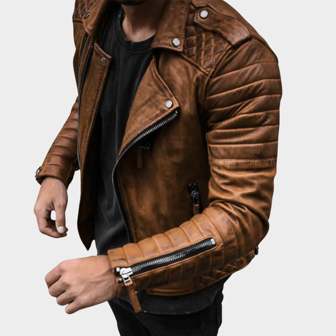 Men's PU Leather Jacket – Stand Collar Biker Coat – Zipper Front Motorcycle Style – Multiple Colours