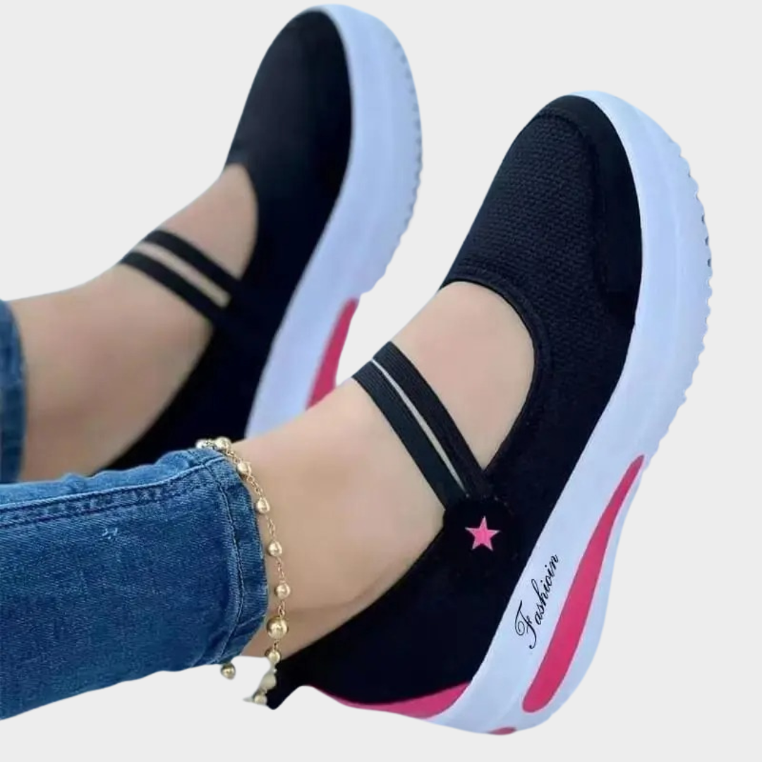 Women’s Platform Sneakers – Mesh Breathable Casual Trainers – Hollow Lightweight Tennis Walking Shoes – Multiple Colours