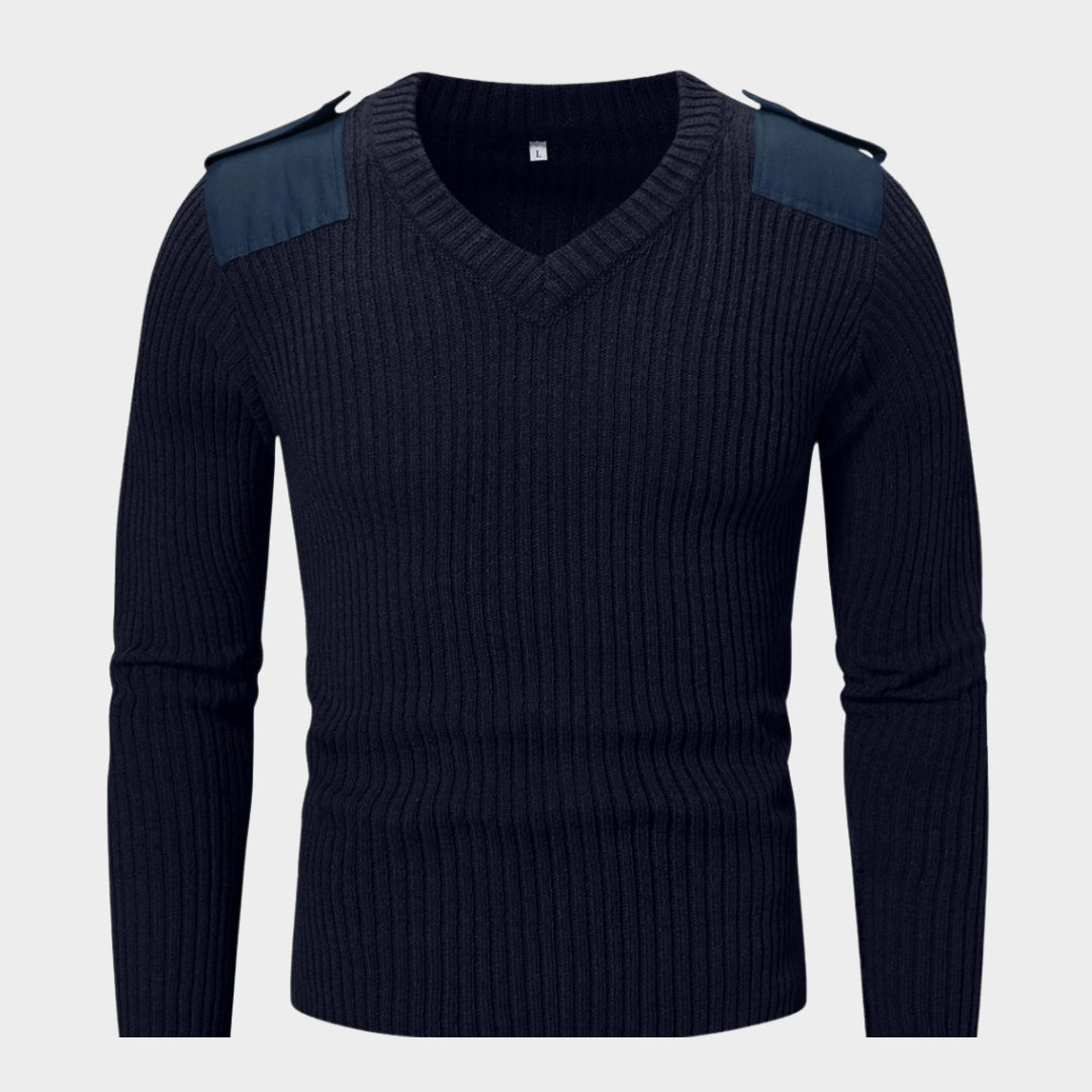 Tactical Men’s Military Sweater – Wool Knitted Army Pullover, Black/Green/Navy Blue