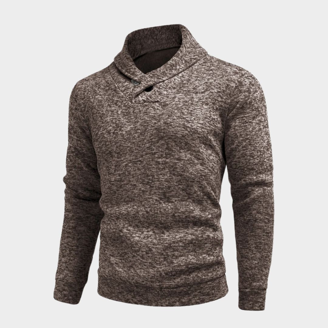 Men's High Neck Stripe Sweater – Casual Slim Fit Long Sleeve Warm Elastic Knit (Light Grey, Dark Grey, and More)