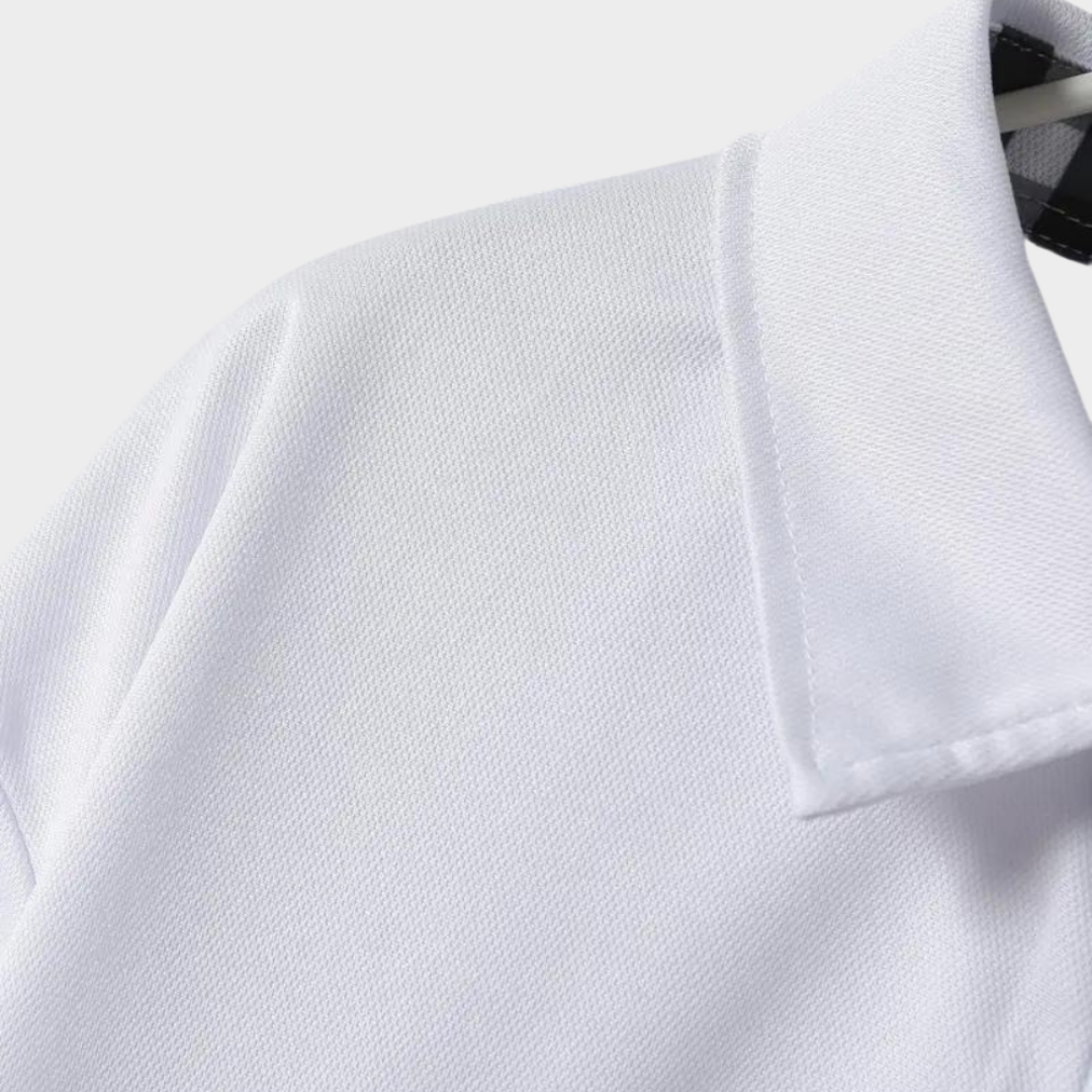 Men's Slim Fit Polo Shirt - Long Sleeve - Zipper Lapel - Business Casual - Multiple Colours