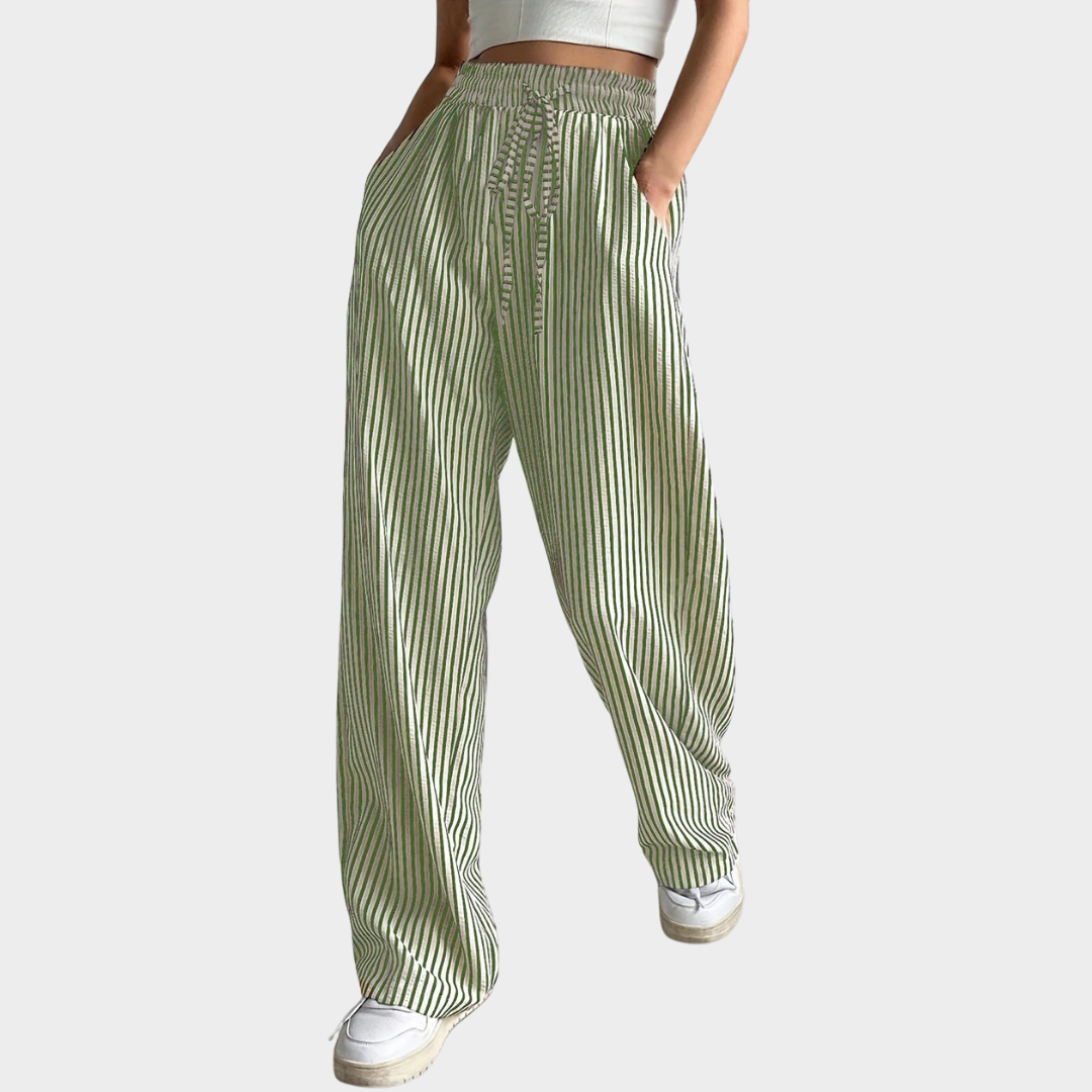 Women’s Striped Relaxed Fit Bottom – Lightweight Casual Wear with Breathable Fabric – Timeless Comfortable Design – Multiple Colours
