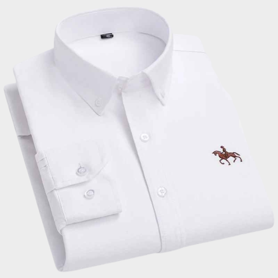 Men's Oxford Shirt - Long Sleeve Regular Fit - 100% Cotton - Casual & Formal Wear - Multiple Colours