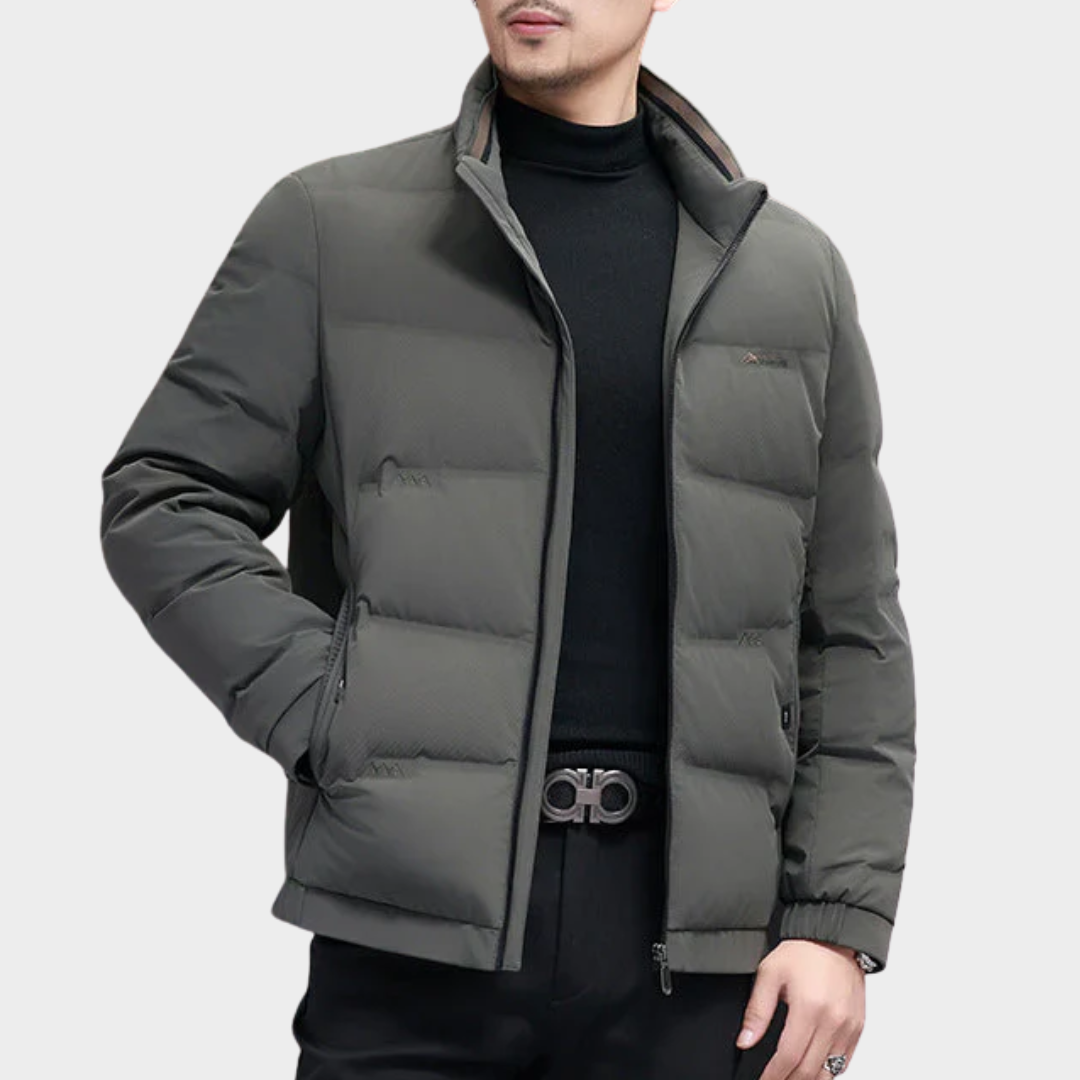 Men’s Puffer Jacket – Quilted Insulated Regular Fit Lightweight Coat with Stand-Up Collar – Multiple Colours