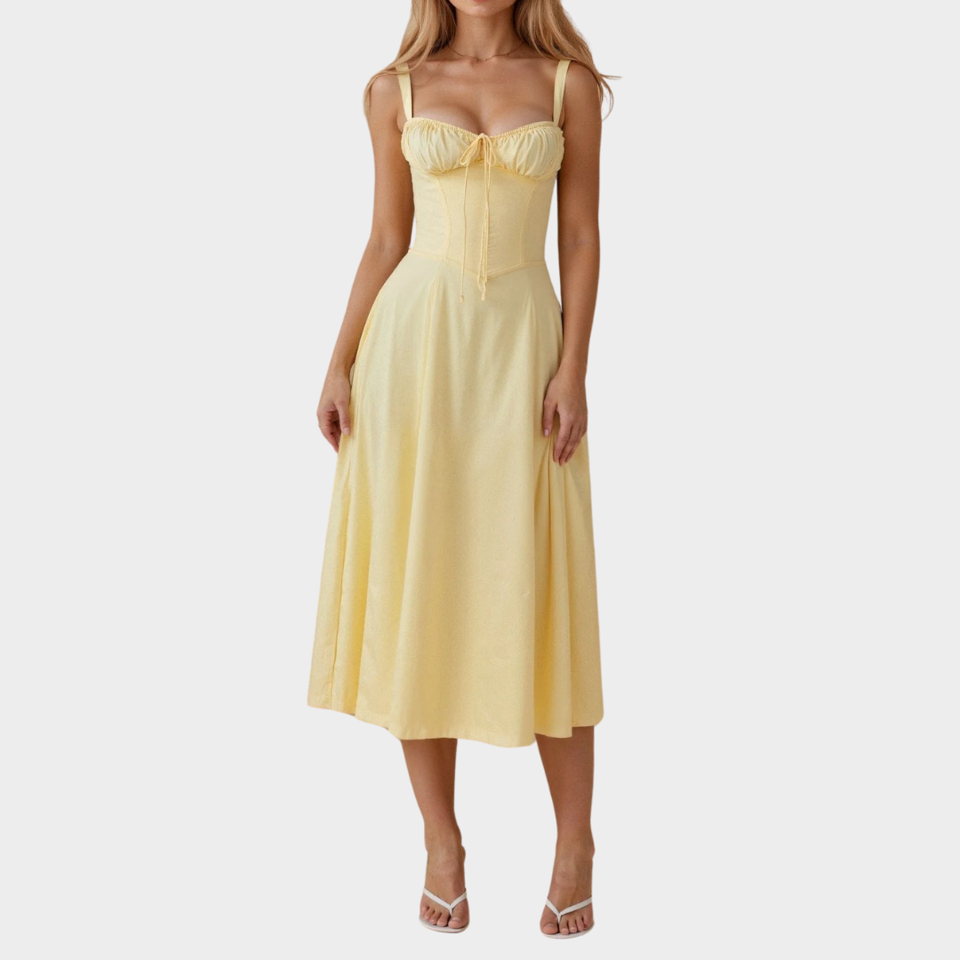 Women’s Long Corset Dress – Floral Print – Bandage Fit – Sleeveless Sundress Style – Lightweight Resort Wear – Multiple Colours