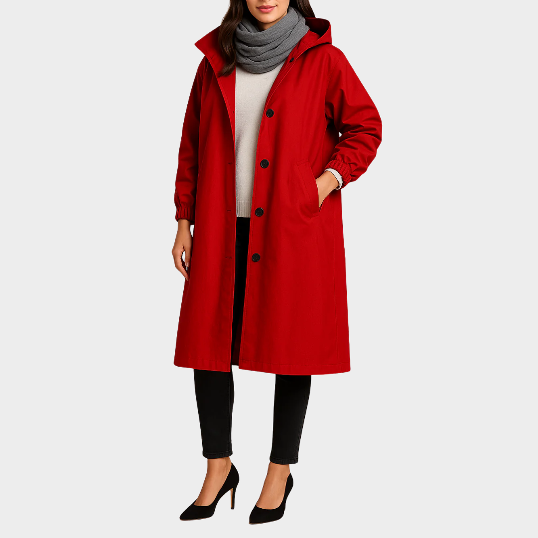 Women Loose Long Trench Coat – Oversized Buttoned Lapel Overcoat with Pockets – Comfortable Casual Outerwear – Multiple Colours