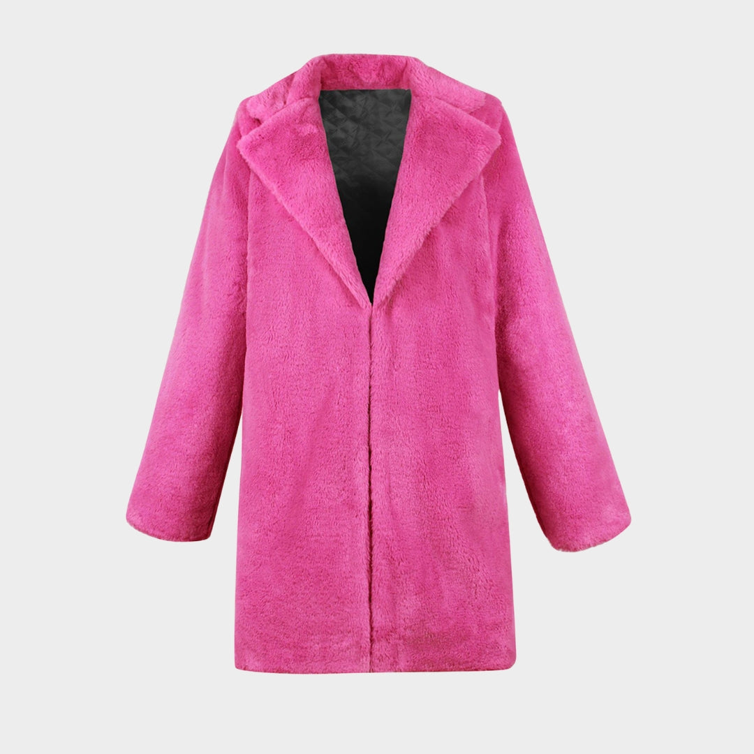 Women’s Winter Teddy Bear Faux Coat – Warm Pink Jacket, Stylish Outwear for Cold Weather