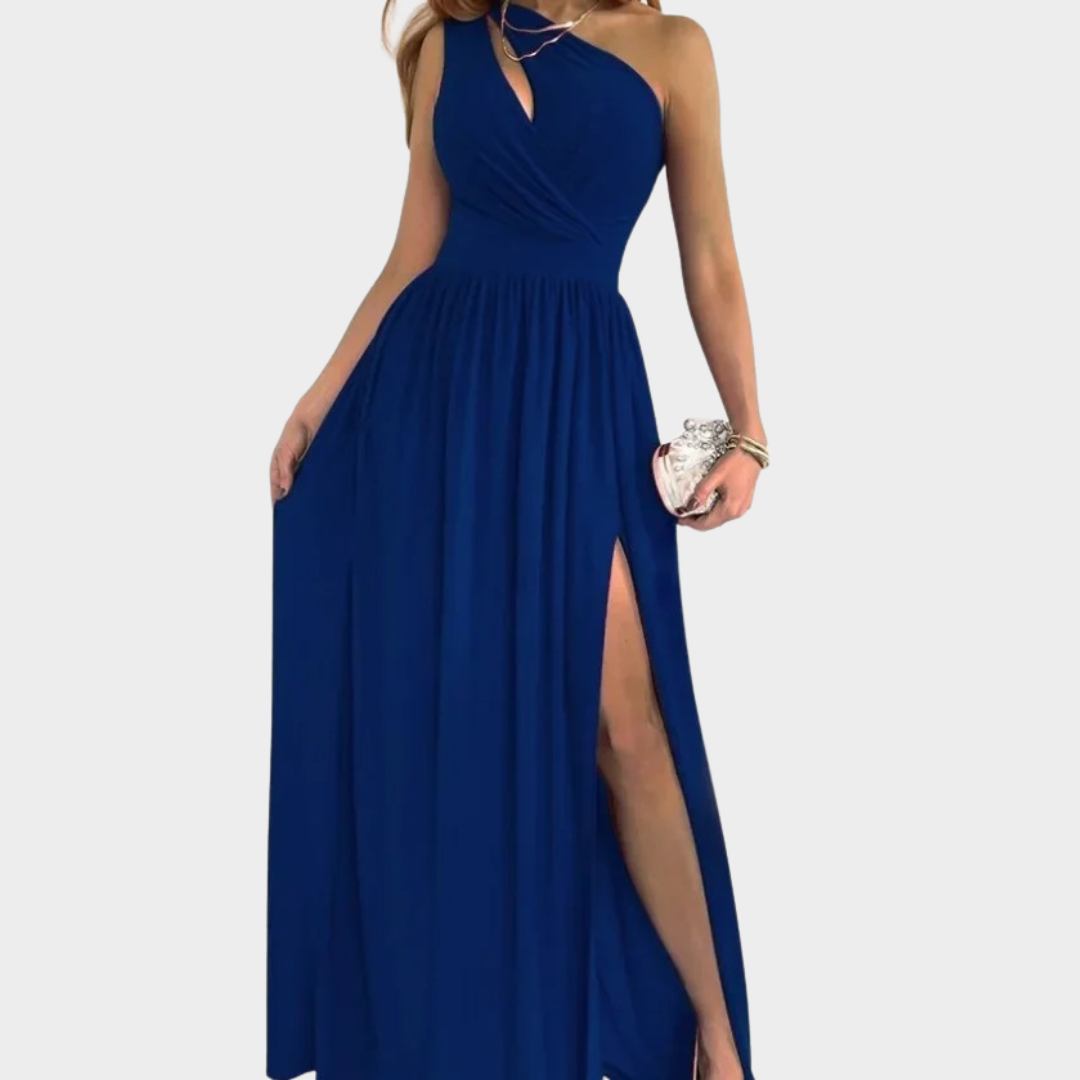Women’s Side Slit Midi Dress – Elegant Fitted Design – Solid Colour Commute Style – Soft Lightweight Fabric – Office to Evening – Multiple Colours