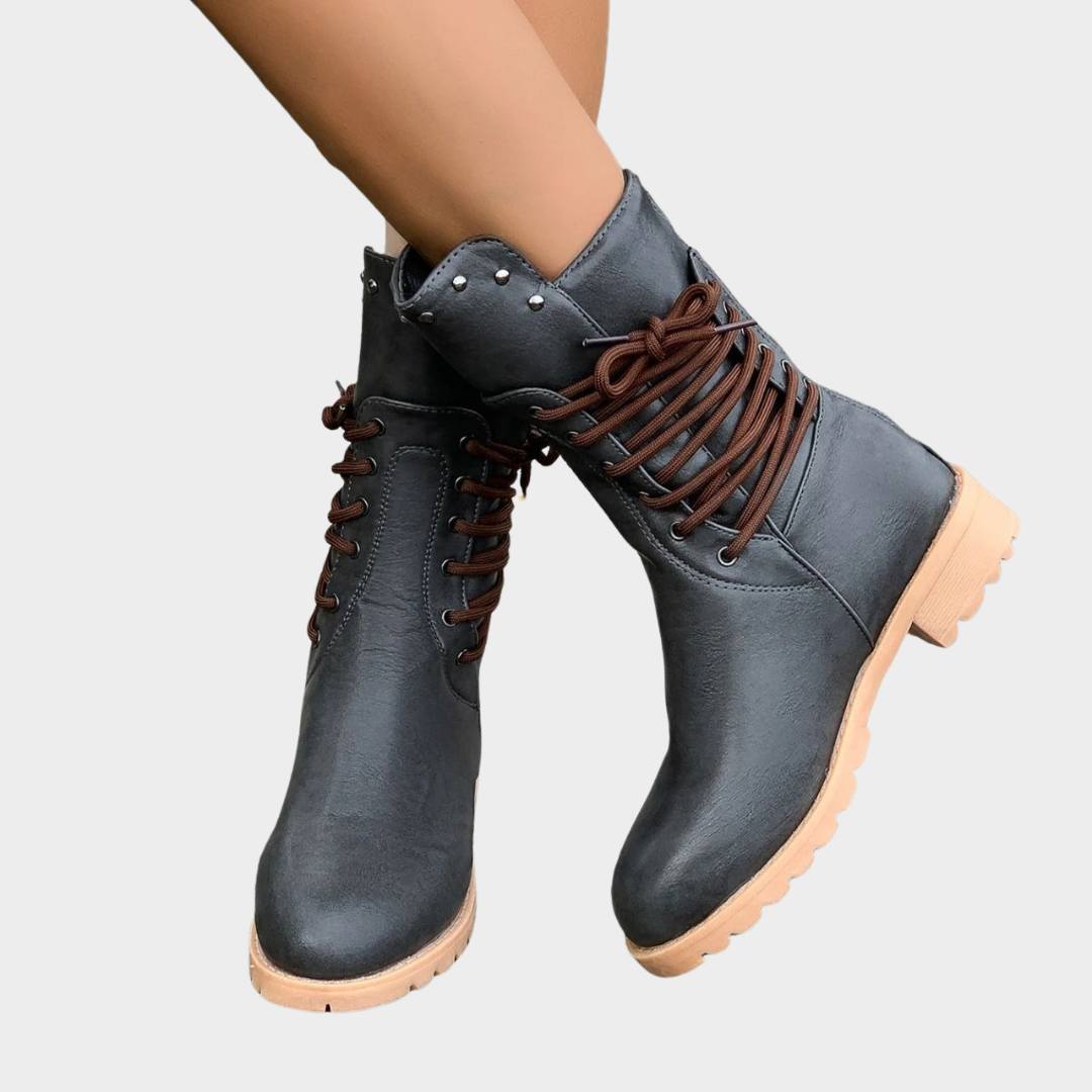 Women Western Cowboy Boots – High Heel Knee Length Retro Leather Knight Style Riding Boots – Multiple Colours