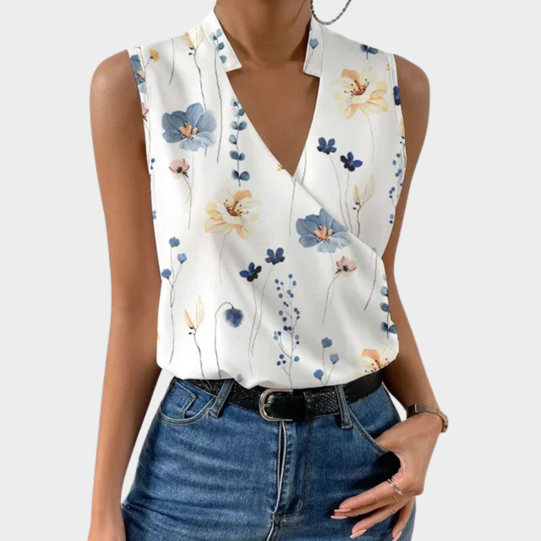 Women's Top - Women's V-Neck Sleeveless Tank Top - Casual Fit - Multiple Colours