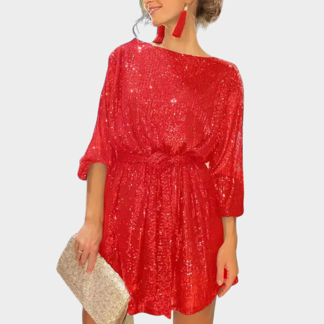 Women’s Beaded Evening Dress – Elegant Party Gown Style – Short Length – Shimmer Detail – Lightweight Formal Fabric – Multiple Colours