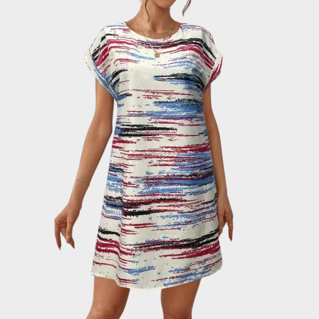 Women Casual Dress – Short Sleeve – Relaxed Fit – Lightweight Fabric – Multiple Colours