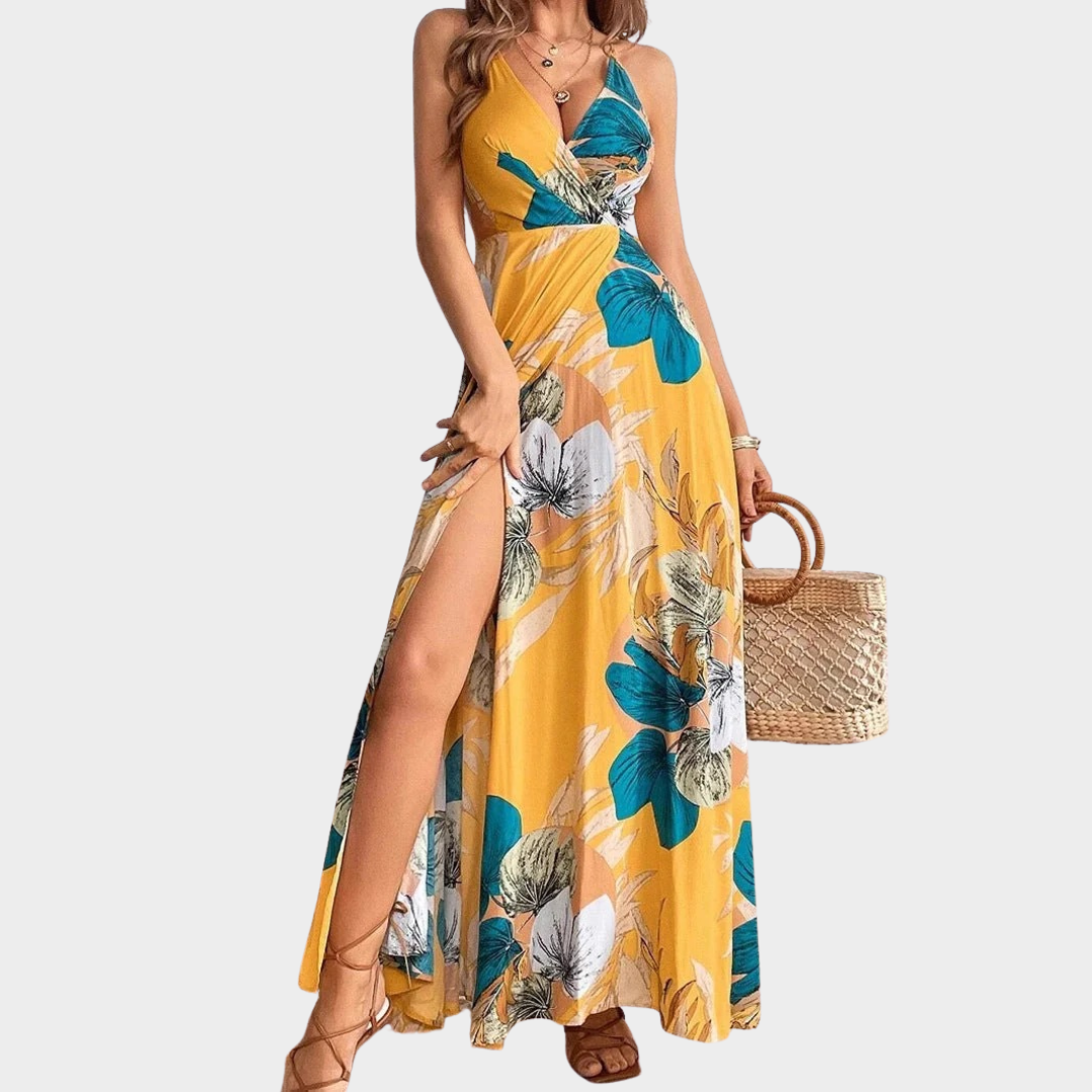 Women Tank Dress – Large Leg Split and Printed Design – Relaxed Fit – Soft Blend – Multiple Colours