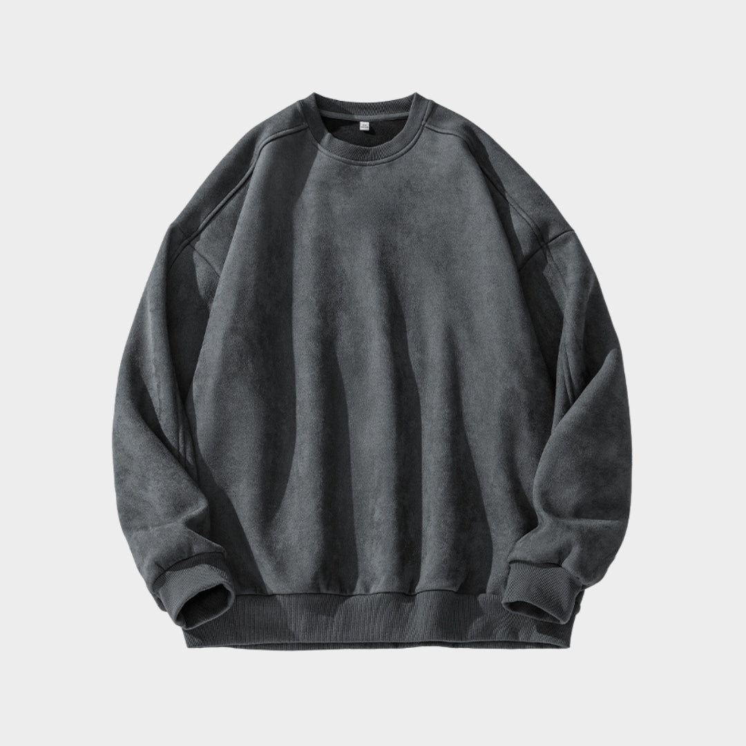 Men's Suede Sweater – Fashion Retro Casual Sweater (Grey, Beige and More)