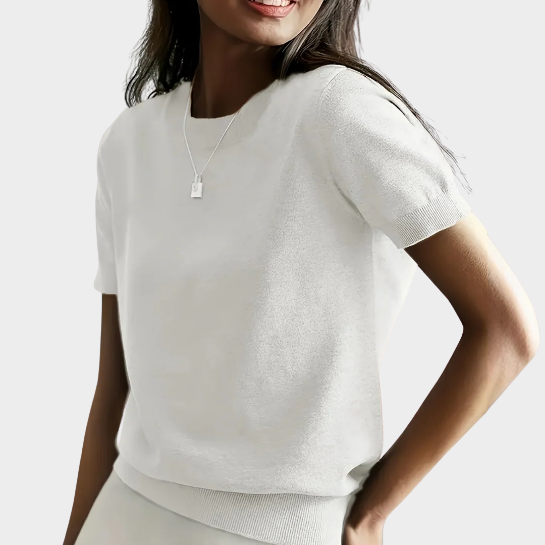 Women’s Casual Short Sleeve Crew Neck Top – Relaxed Fit Lightweight Knit Tee – Versatile Everyday Style – Multiple Colours
