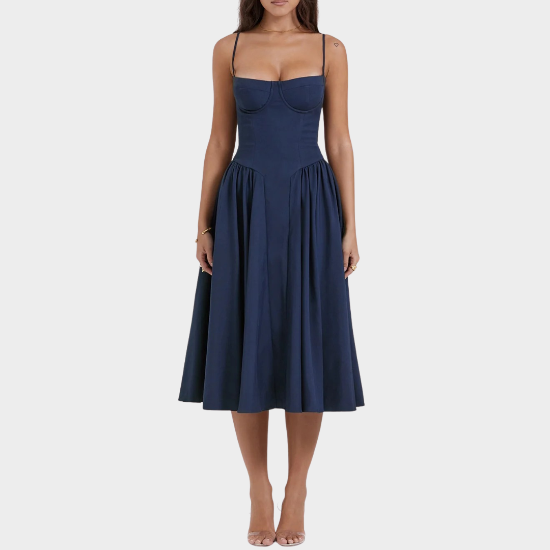 Women’s Long Dress – French Vintage Court Style – Sleeveless Tank Design – Elegant Flowing Fit – Multiple Colours