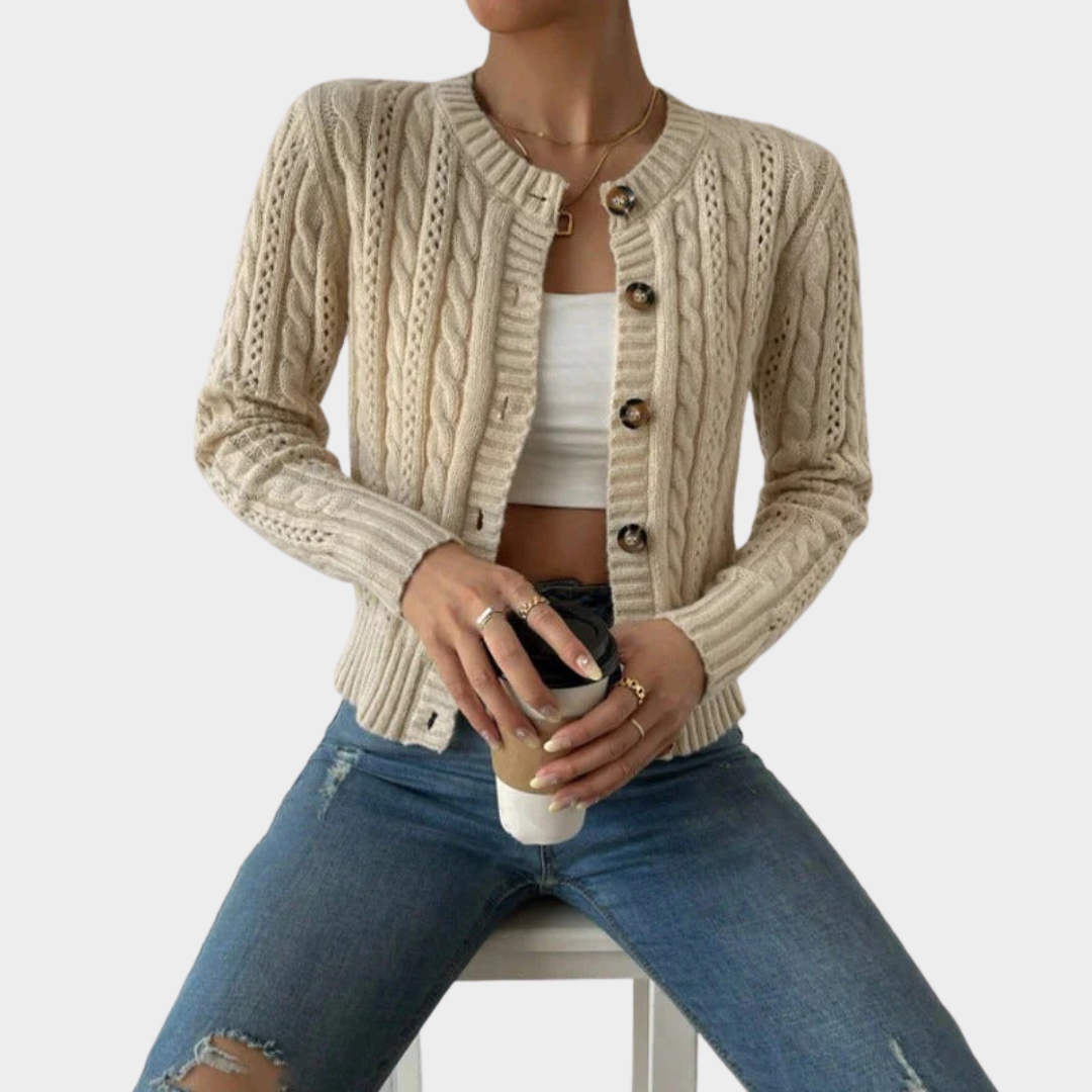 Women's Long Sleeve Cardigan – Knitted Sweater Outerwear with Warm Casual Fit – Multiple Colours