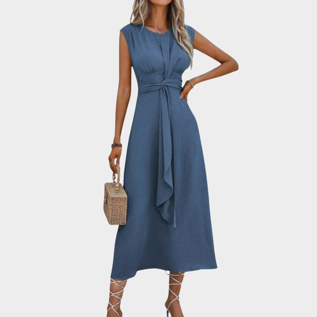 Women’s Maxi Dress – Elegant Sleeveless Round Neck Design with Flowing Full-Length Silhouette – Multiple Colours