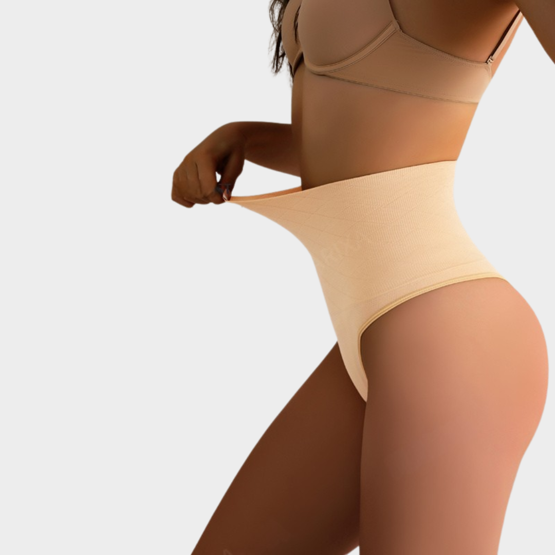 Women's Seamless High-Waist Shaping Thong - Tummy Control - Comfortable & Stretchy Waist Shaper