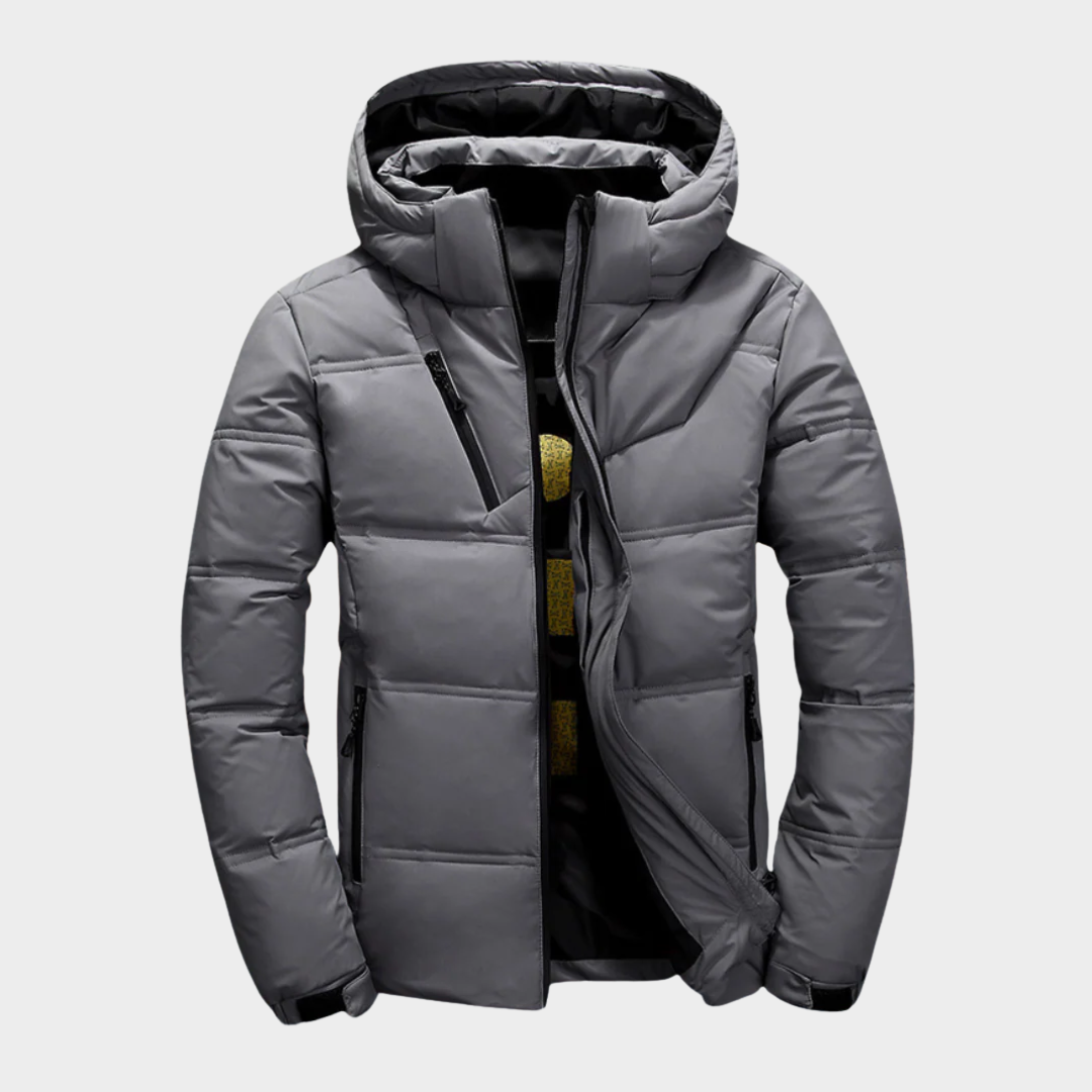 Men’s Hooded Down Jacket – Thickened Lightweight Parka Coat with Duck Down Filling for Outdoor Activities – Multiple Colours
