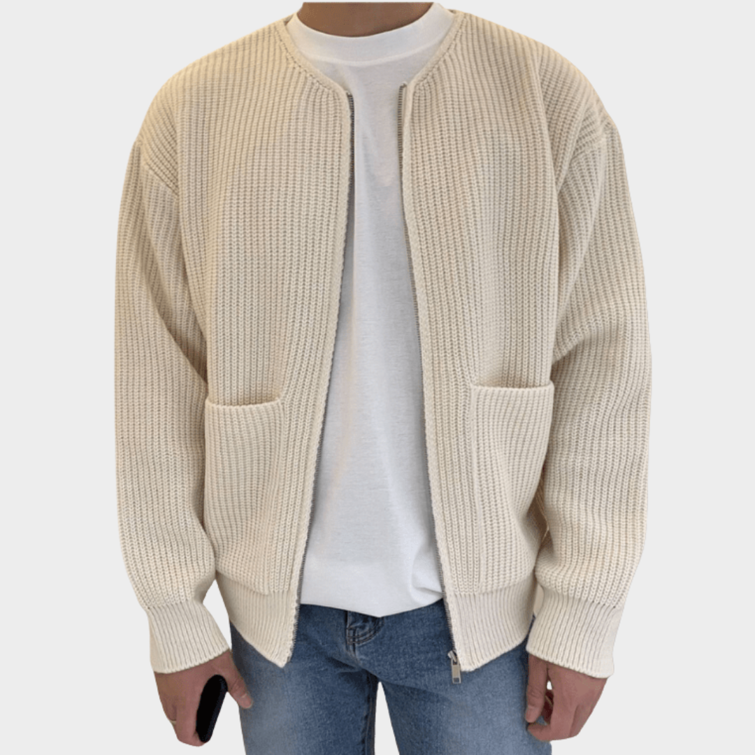 Men's Knit Cardigan – Warm Button-Up Sweater – Soft Cotton Blend – Vintage Style – Multiple Colours